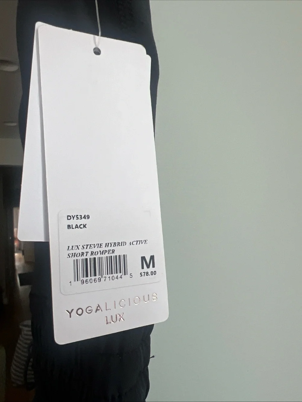 Yogalicious Lux Short Romper Black  NWT Size medium